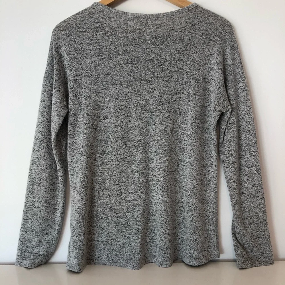 GAP Kids Long Sleeve Top with Twist Front Soft Spun Gray Girls Size XXL